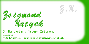 zsigmond matyek business card